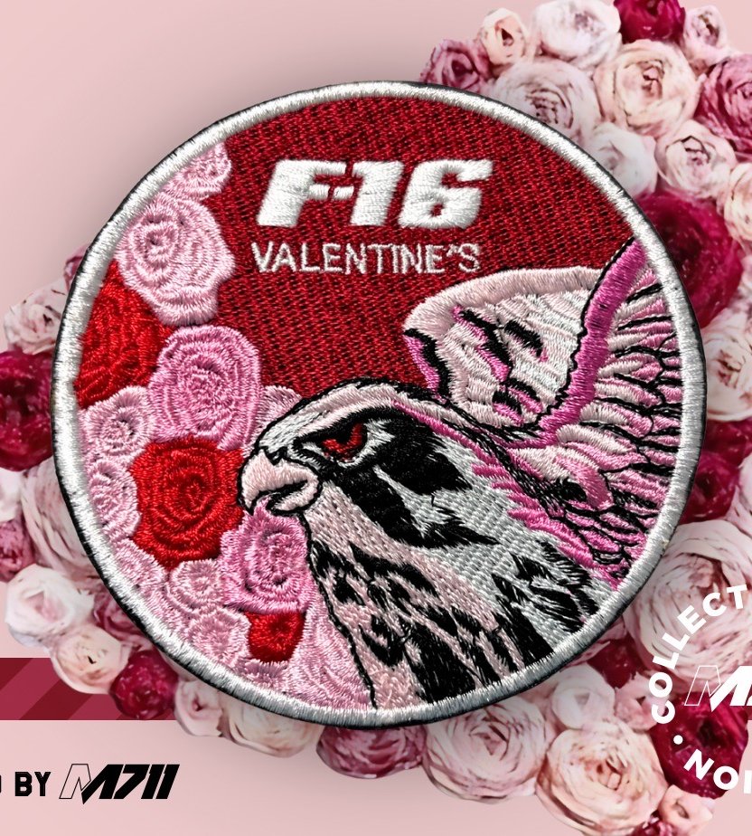PT0003 F-16 VALENTINE'S情人節慶臂章)(魔鬼氈)