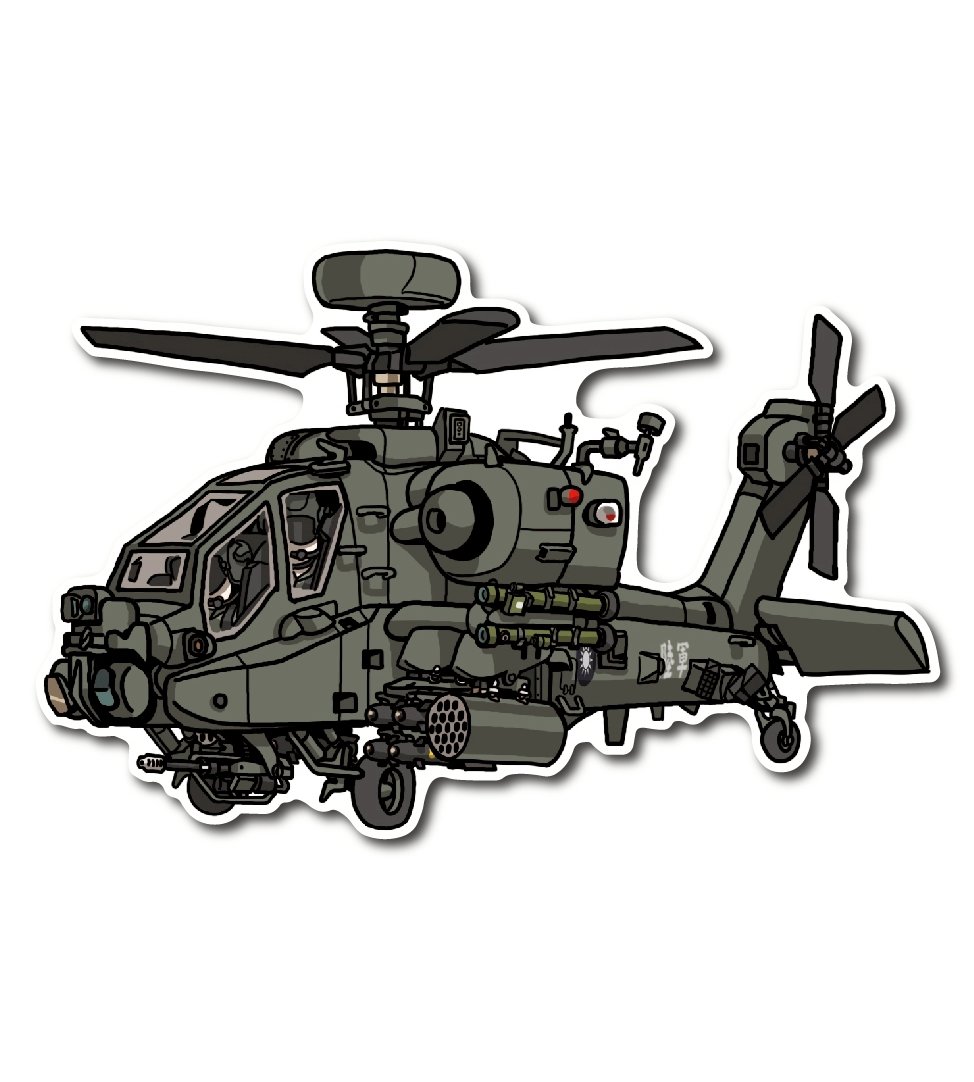 陸軍航空AH-64E阿帕契直升機(地獄火飛彈+火箭+刺針)(左向)