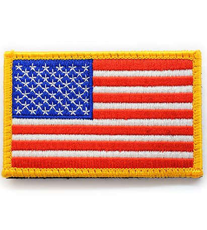 PTG0013 美國國旗繡章(黃邊)(有魔鬼氈)