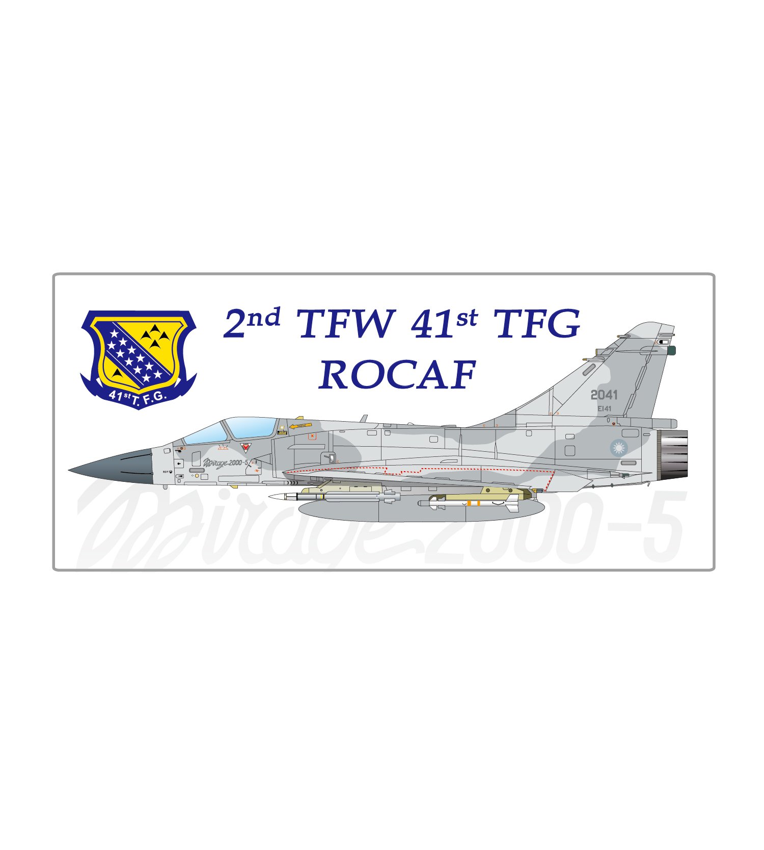 ST0063 空軍第41作戰隊Mirage 2000-5戰鬥機塑膠貼紙