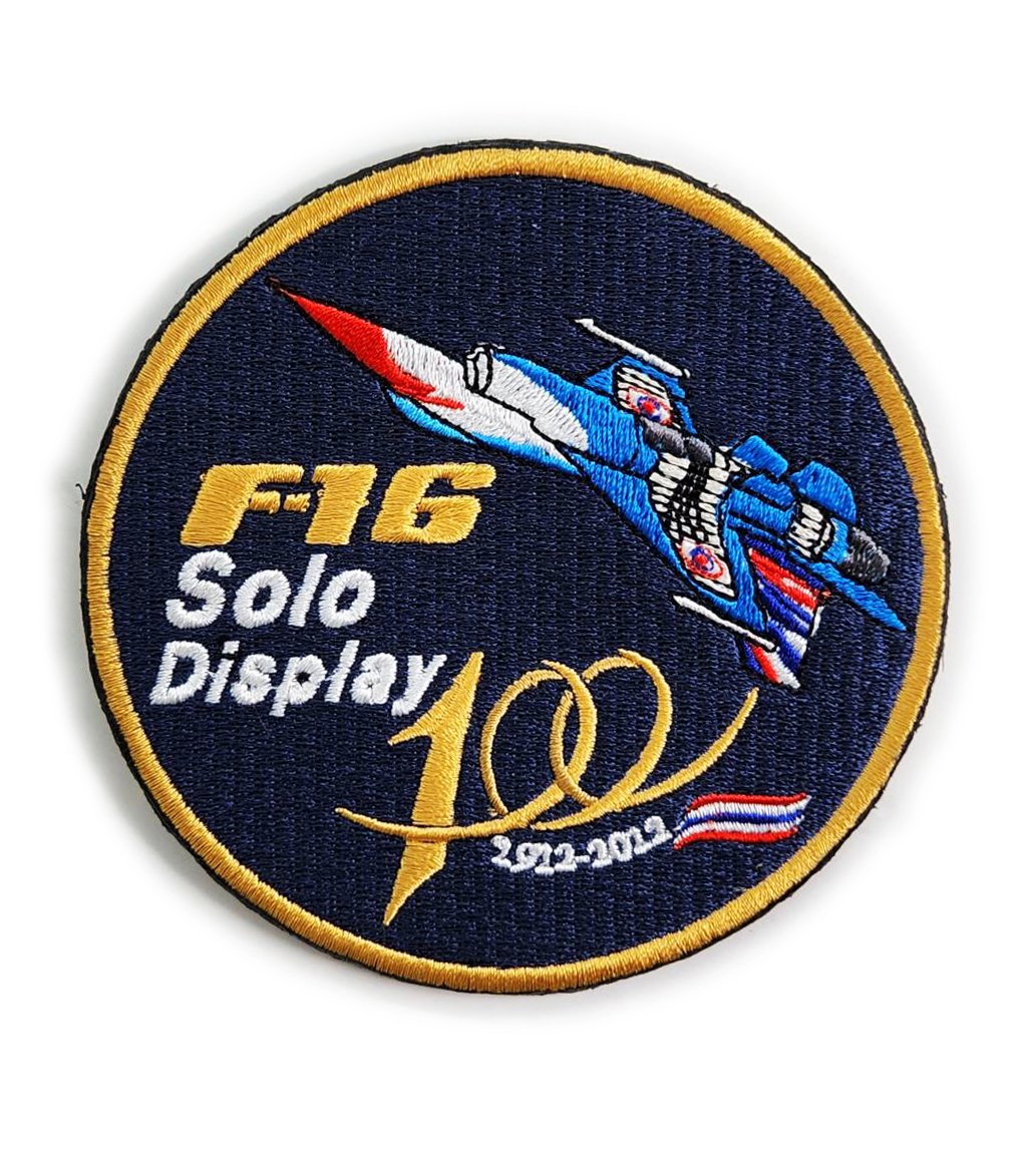 PT0009泰國F-16 SOLO DISPLAY臂章(金邊)(魔鬼氈)