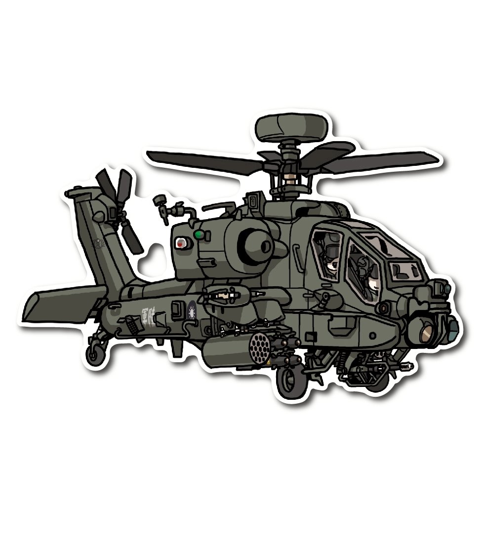 陸軍航空AH-64E阿帕契直升機(地獄火飛彈+火箭)(右向)