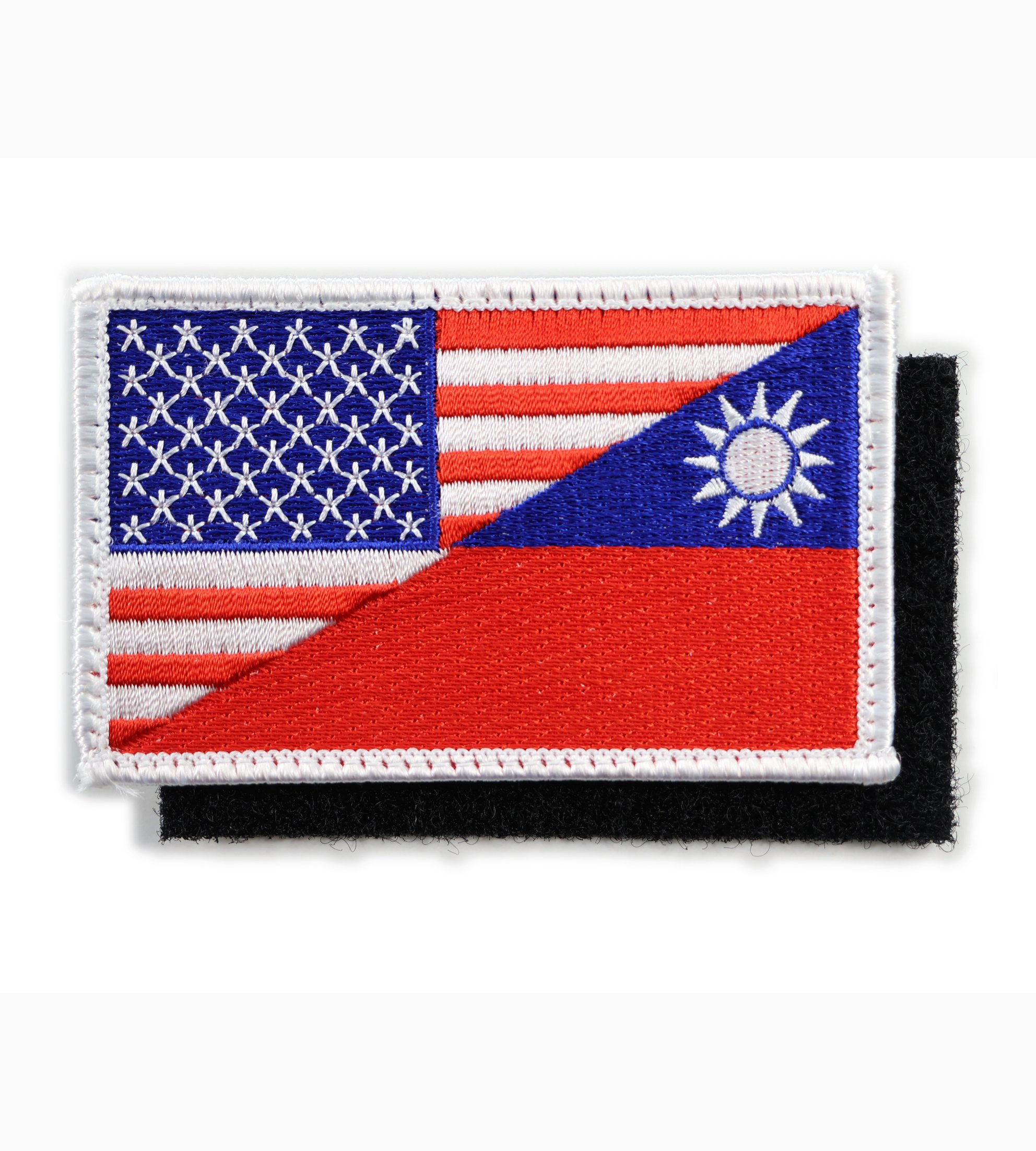 P0161美國&中華民國國旗章(白邊)(魔鬼氈)