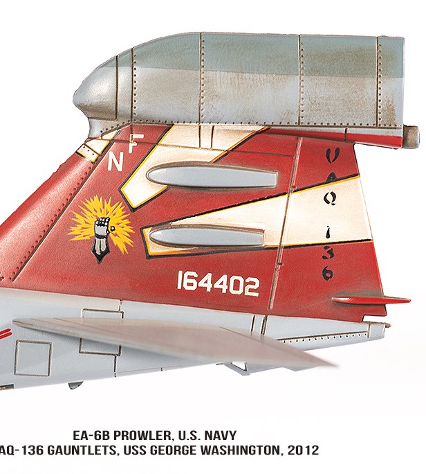 美國海軍EA-6B徘徊者Prowler電子戰機  VAQ-136鐵拳中隊 JCW-72-EA6B-007