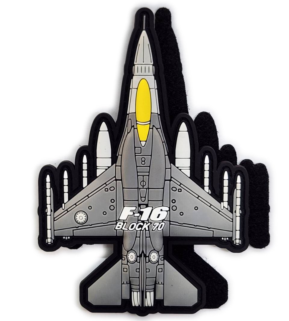 PVC0063空軍F-16C/D BLOCK 70軟膠PVC蓄光機種章(有魔鬼氈)
