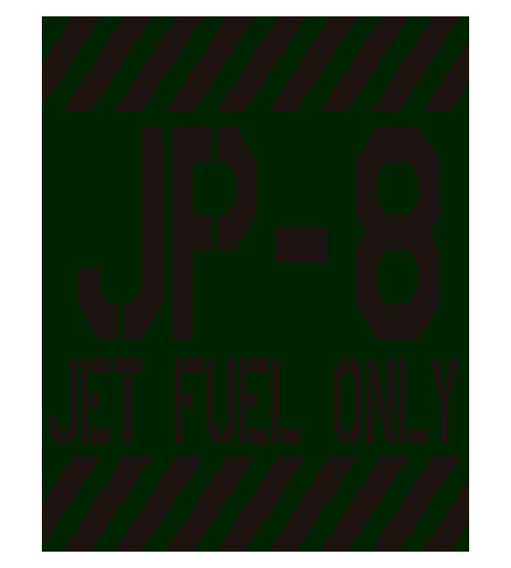 ST0079 航空汽油JP-8塑膠防水貼紙(綠色版)