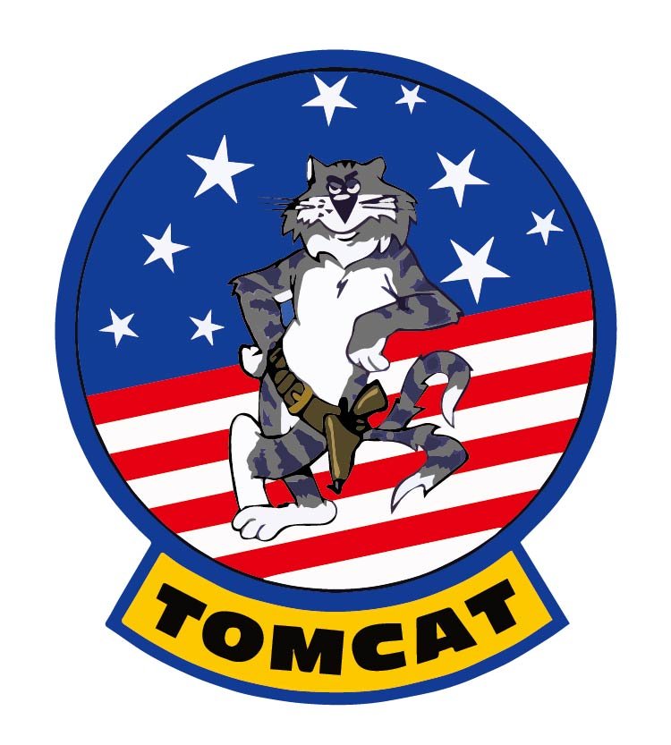 ST0072 雄貓F-14 TOMCAT塑膠防水貼紙