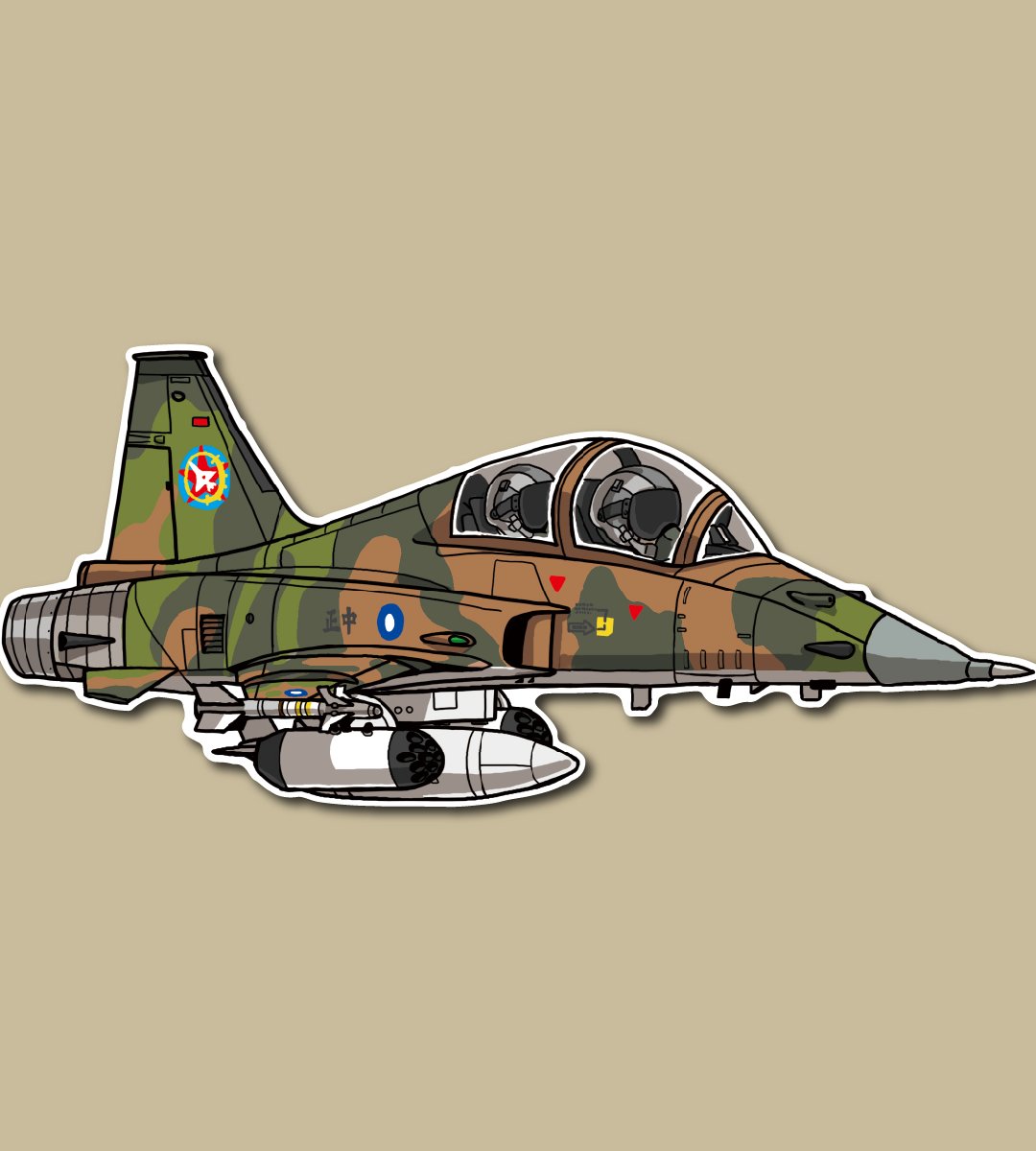 國軍F-5F虎II戰機46隊匪地優迷彩 火箭夾艙 假想敵