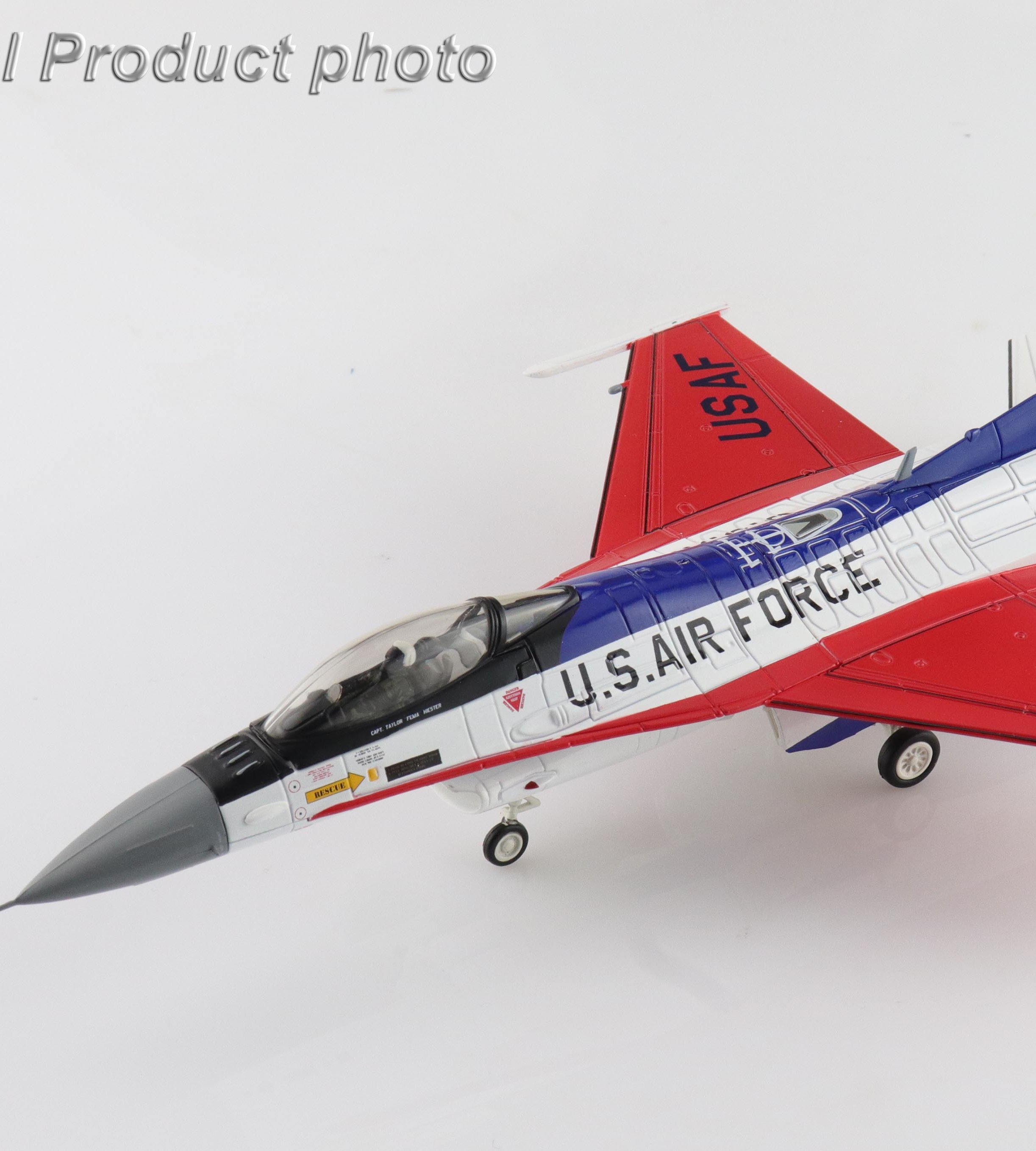 HA38043美軍F-16 Viper DEMO TEAM表演隊特技機*送登機梯1/72合金成品模型HM