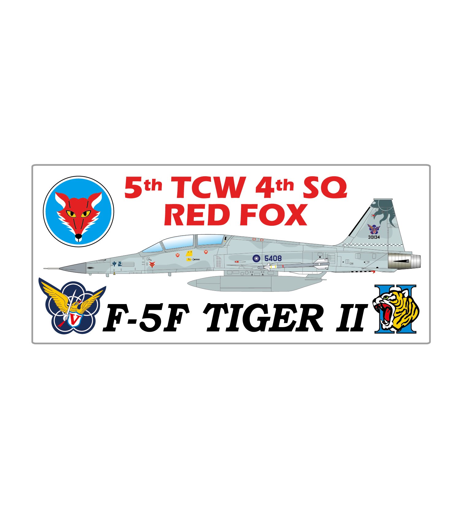 ST0052 空軍花蓮F-5F戰鬥機塑膠貼紙