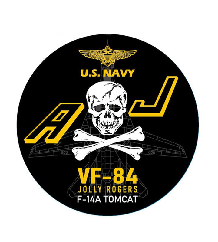 ST0009 美國海軍VF-84 Jolly Rogers海盜旗F-14A塑膠防水貼紙