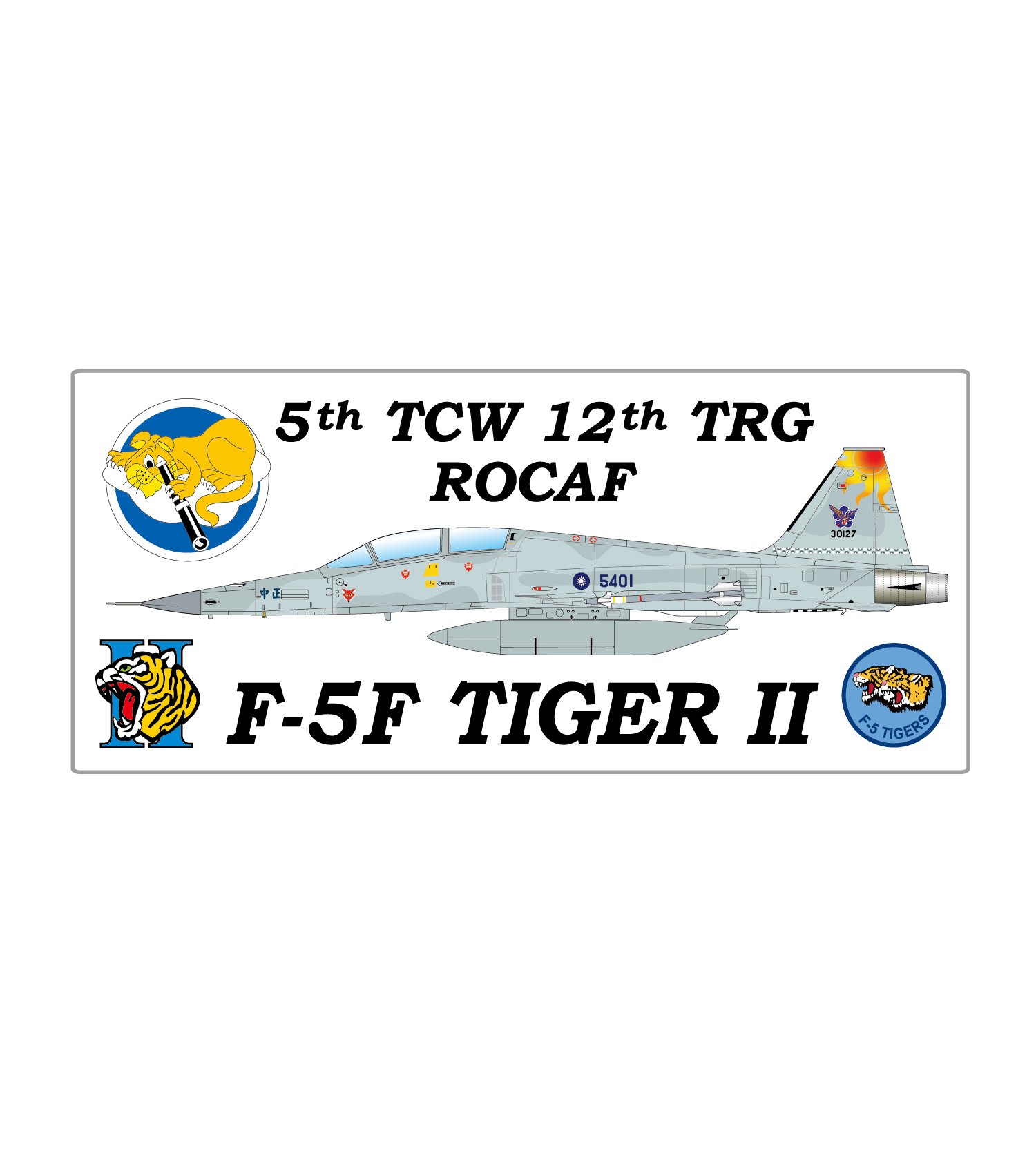 ST0050 空軍花蓮F-5F #5401戰鬥機塑膠貼紙