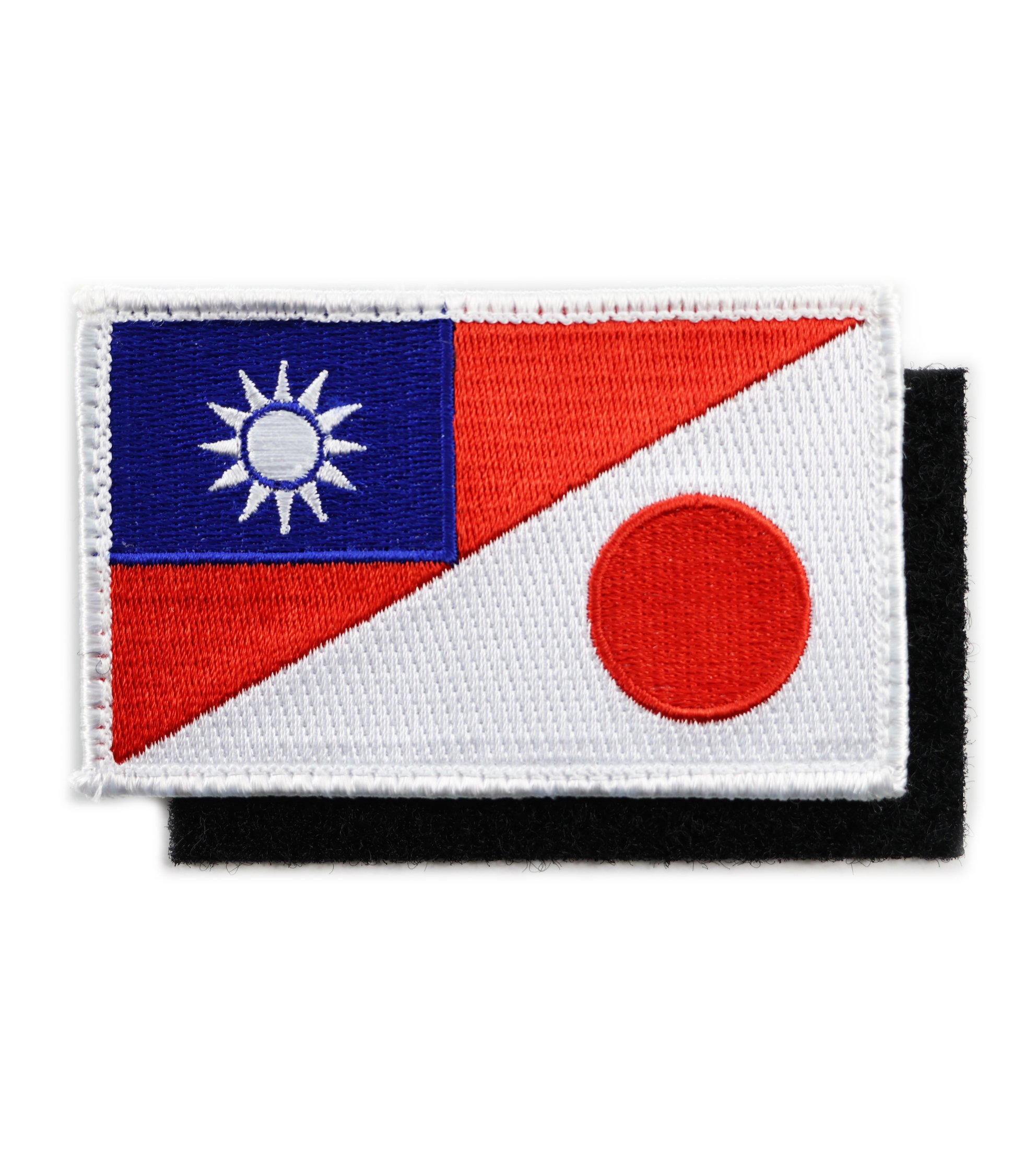 P0163中華民國&日本國旗士氣章(白邊)(魔鬼氈)