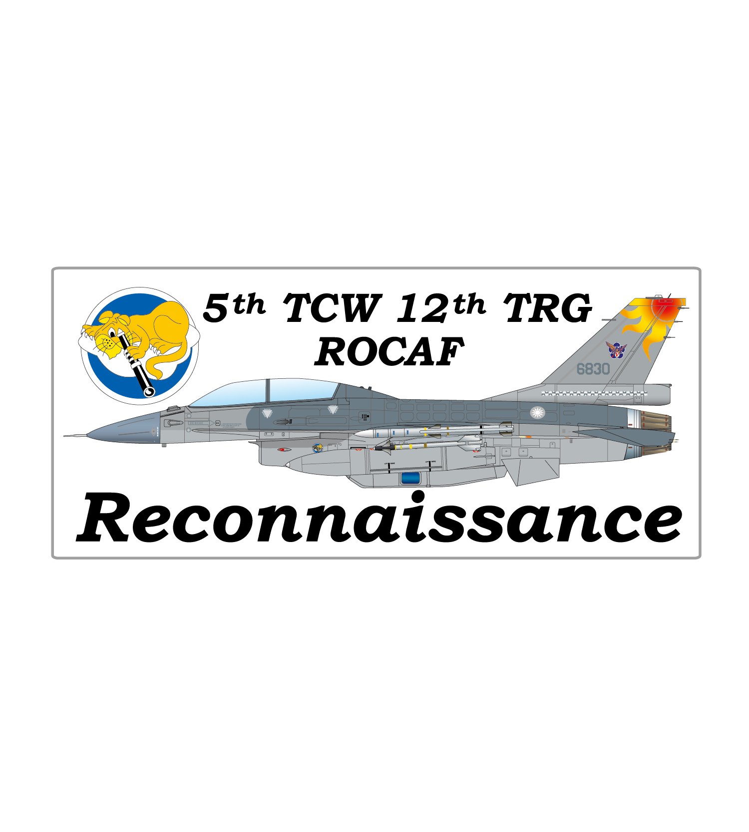 ST0059 空軍第12偵照隊RF-16戰鬥機塑膠貼紙