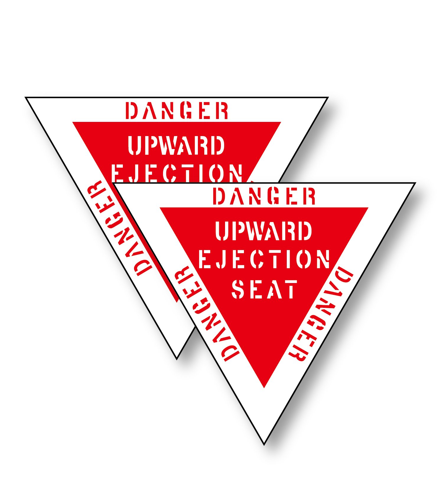 ST0067 彈射標示EJECTION SEAT(英文噴漆字形) 塑膠防水貼紙(2張入)
