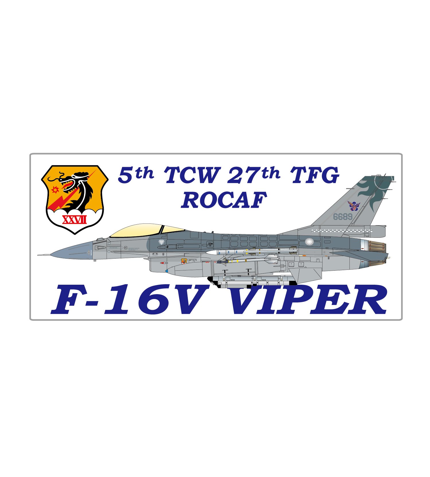 ST0056 空軍第27作戰隊F-16戰鬥機塑膠貼紙