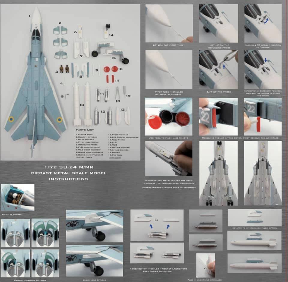 CA722403烏克蘭UKRAINE SUKHOI SU-24M FENCER白22成品1/72模型