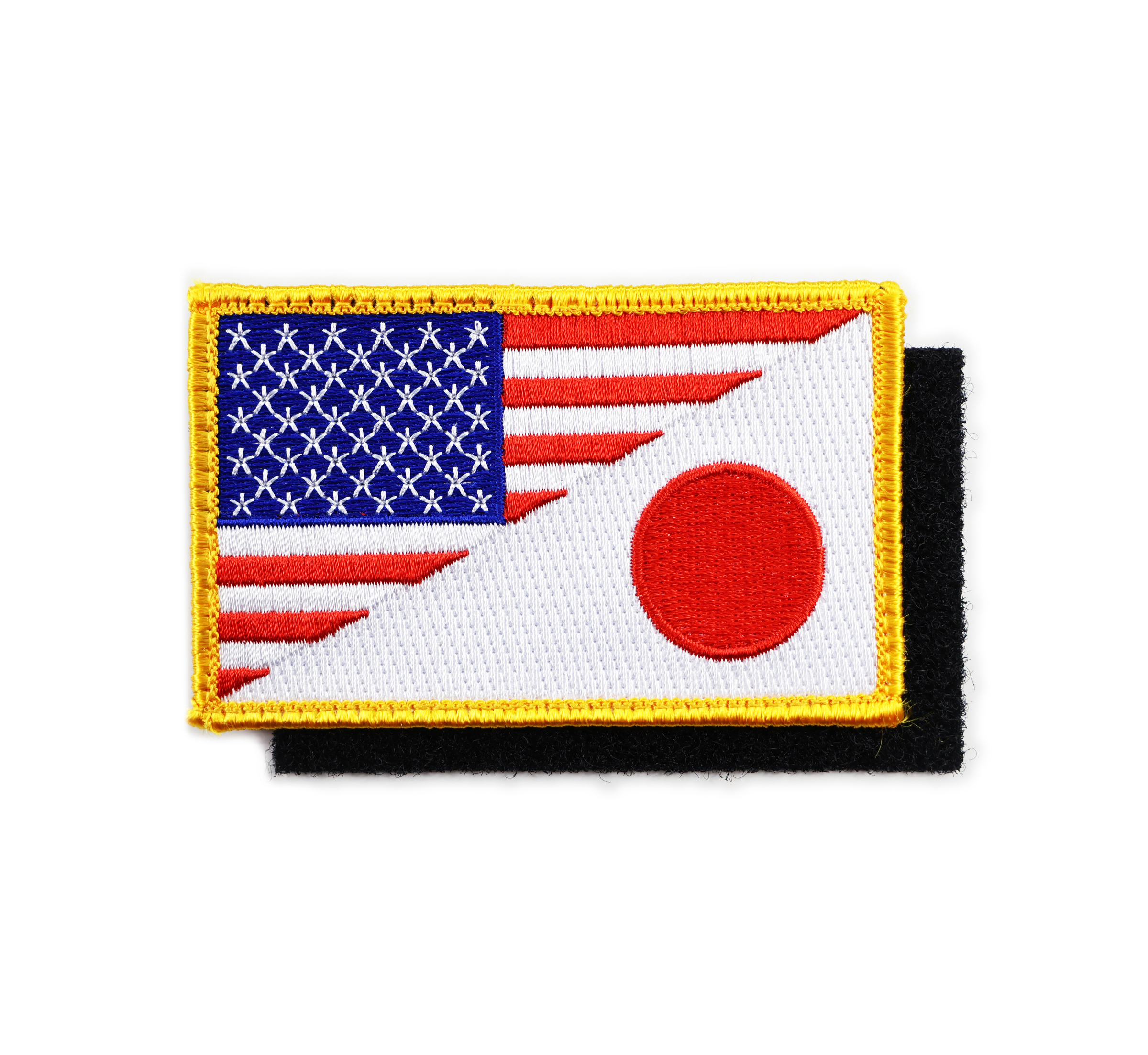P0160美國&日本國旗士氣章(黃邊)(魔鬼氈)