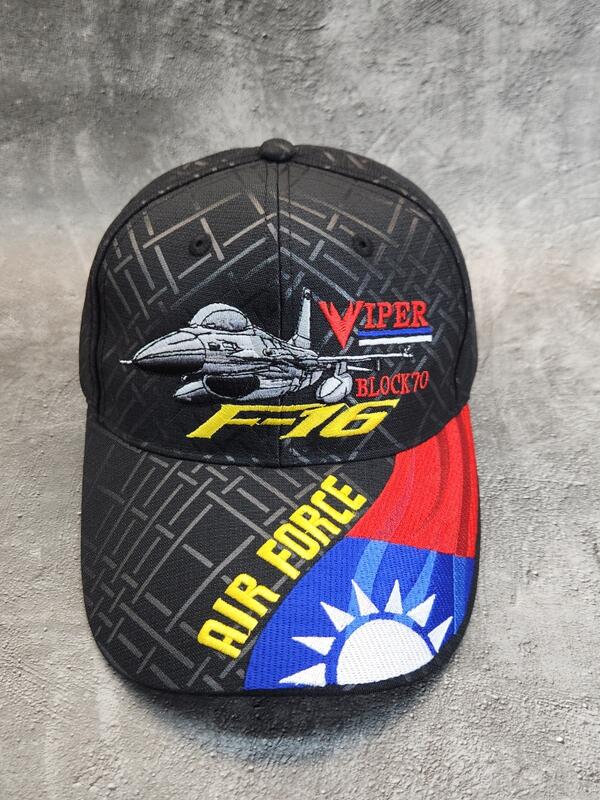 空軍F-16 VIPER戰鬥機國旗(黑色)小帽