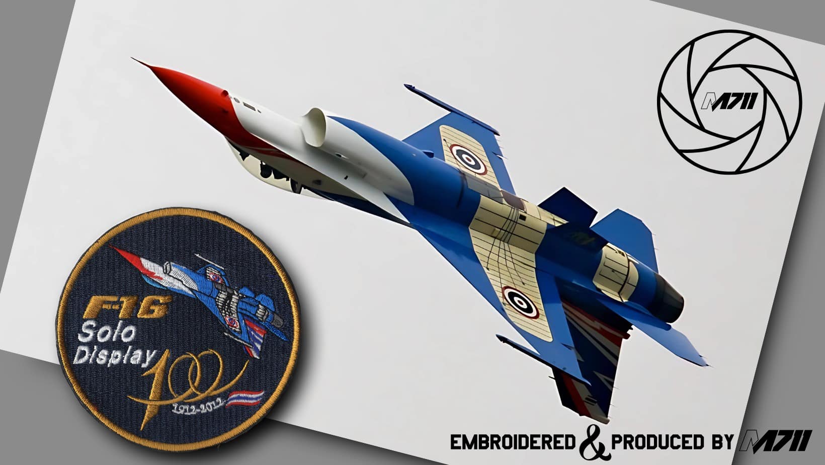 PT0009泰國F-16 SOLO DISPLAY臂章(金邊)(魔鬼氈)