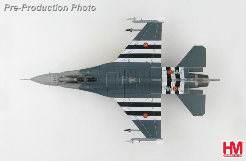 HA3879比利時空軍諾曼第75週年F-16AM彩繪紀念機1/72合金成品模型