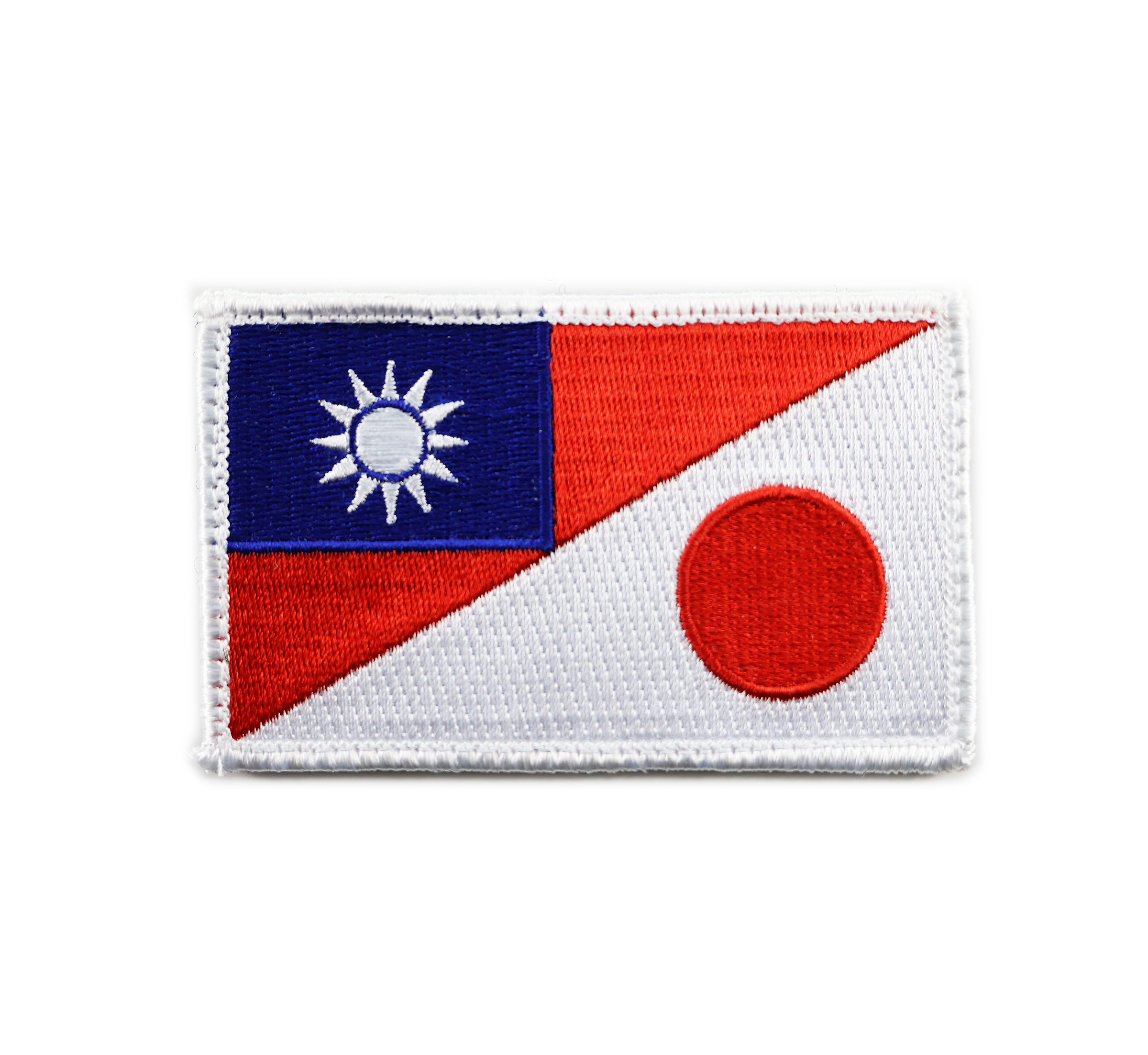 P0163中華民國&日本國旗士氣章(白邊)(魔鬼氈)