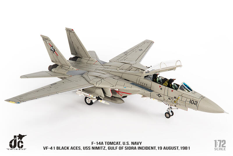 美國海軍VF-41中隊F-14A雄貓1981錫德拉灣事件模型1/72成品JCW-72-F14-017