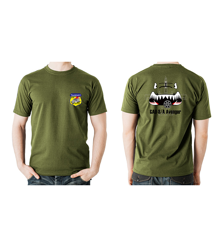 TS014  疣豬A-10攻擊機軍綠色棉T-SHIRT