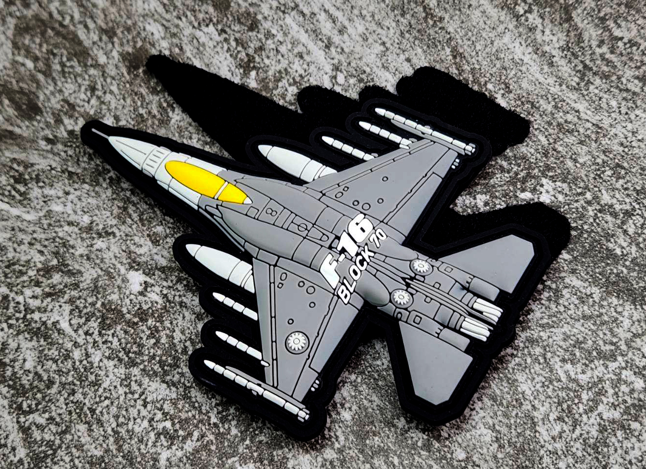 PVC0063空軍F-16C/D BLOCK 70軟膠PVC蓄光機種章(有魔鬼氈)