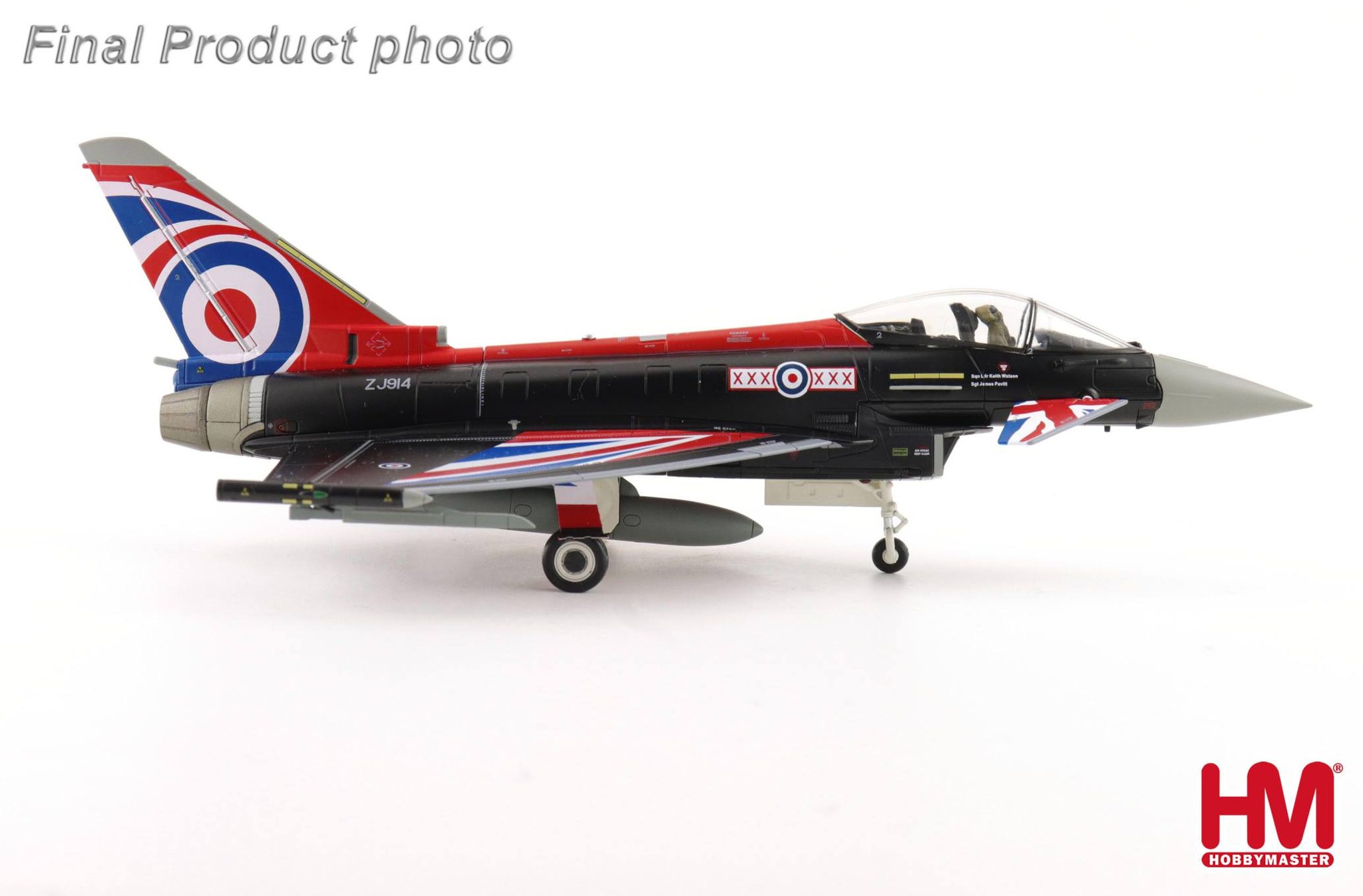 HA6629b英國皇家空軍Typhoon Display颱風式戰鬥機表演隊國旗彩繪合金模型1/72成品HM