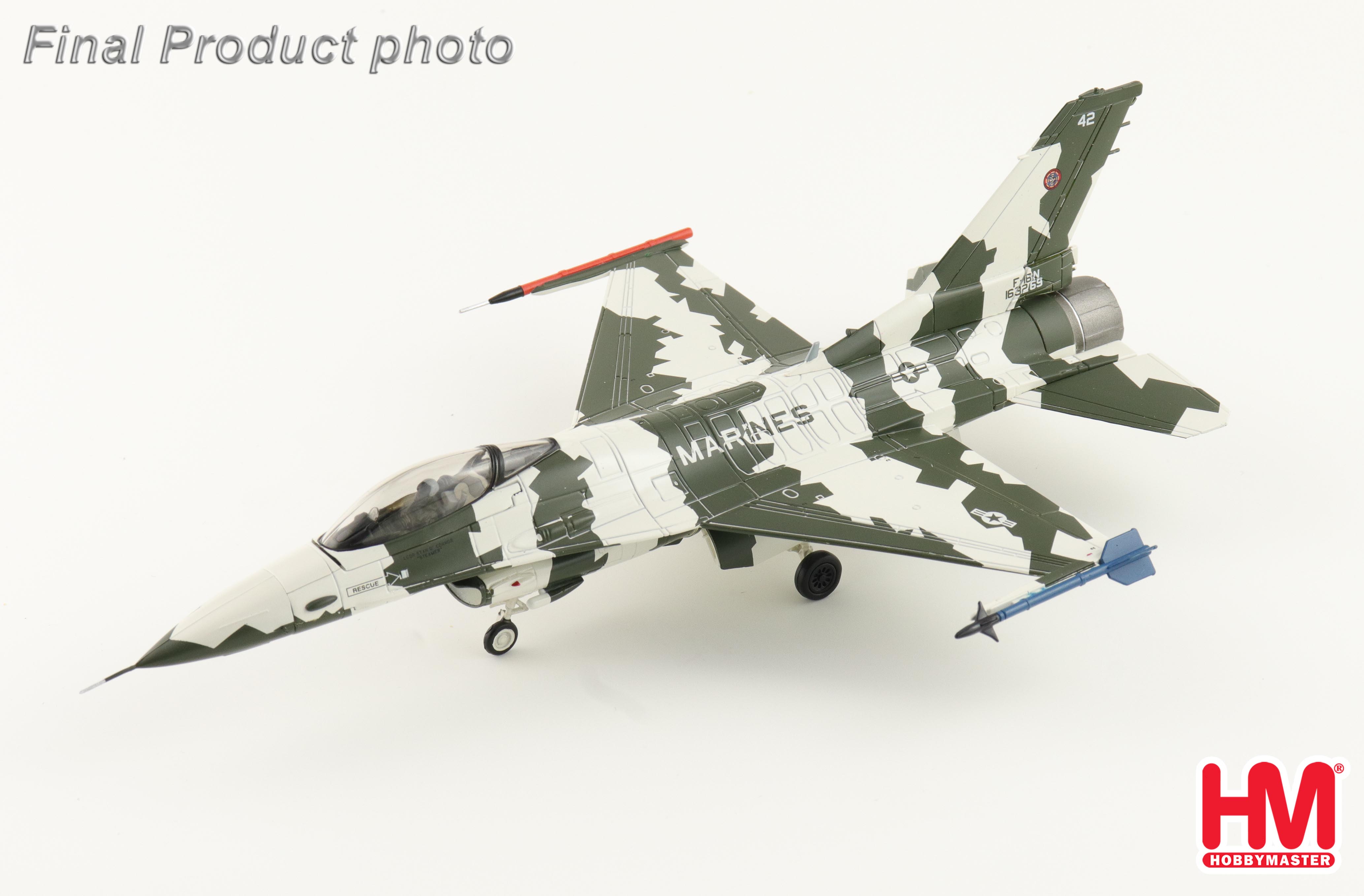 HA38063美國海軍武器學校F-16N假想敵中隊TOP GUN彩繪機合金成品1/72模型