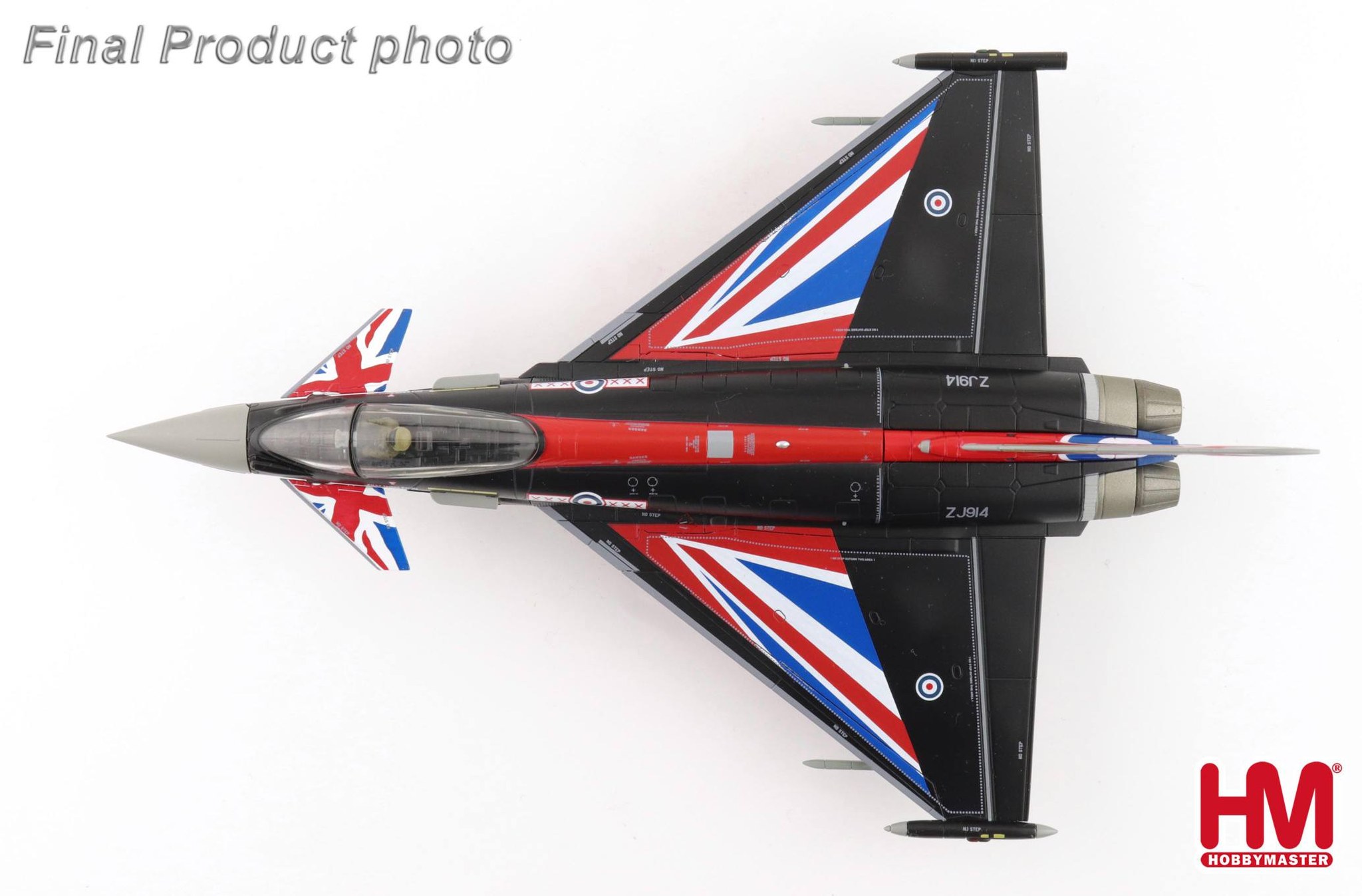 HA6629b英國皇家空軍Typhoon Display颱風式戰鬥機表演隊國旗彩繪合金模型1/72成品HM