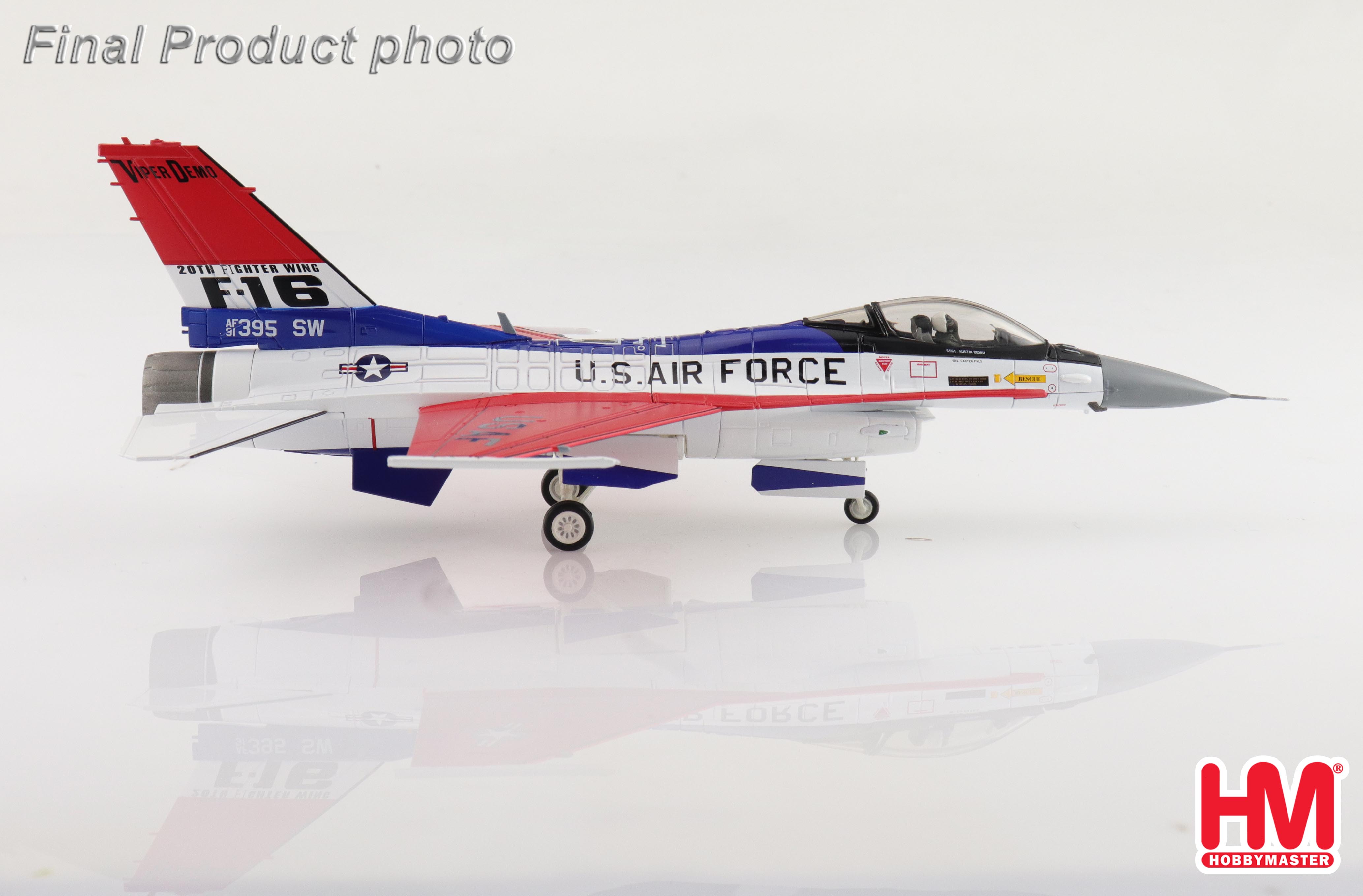 HA38043美軍F-16 Viper DEMO TEAM表演隊特技機*送登機梯1/72合金成品模型HM