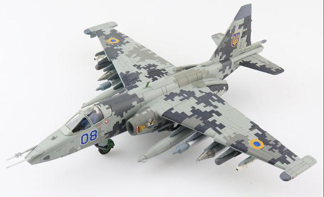 HA6108烏克蘭Su-25M1 BLUE 08蘇愷25數位迷彩合金模型