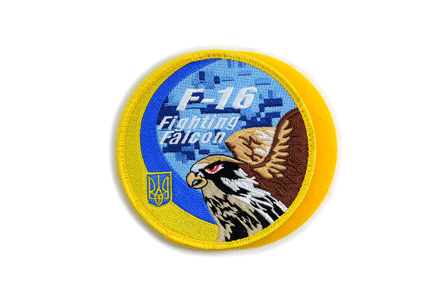 PA0009烏克蘭F-16機種章 (有魔鬼氈)