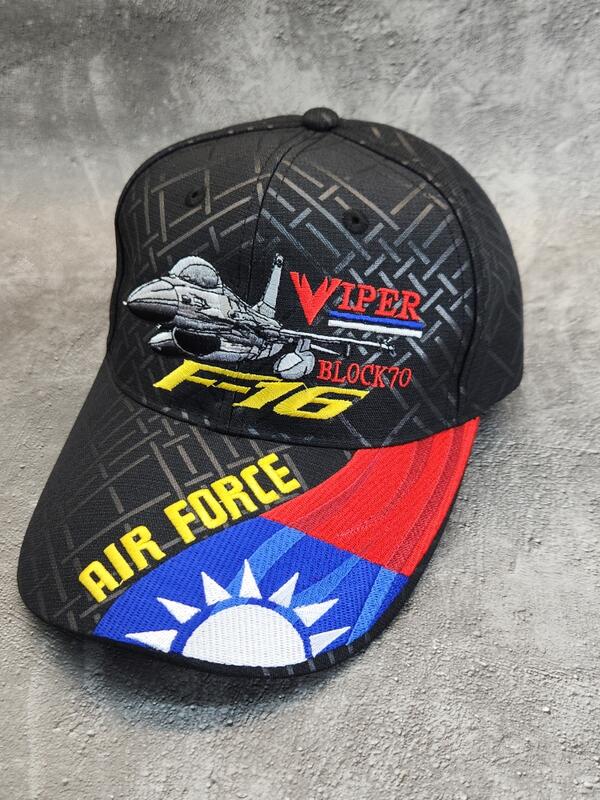 空軍F-16 VIPER戰鬥機國旗(黑色)小帽