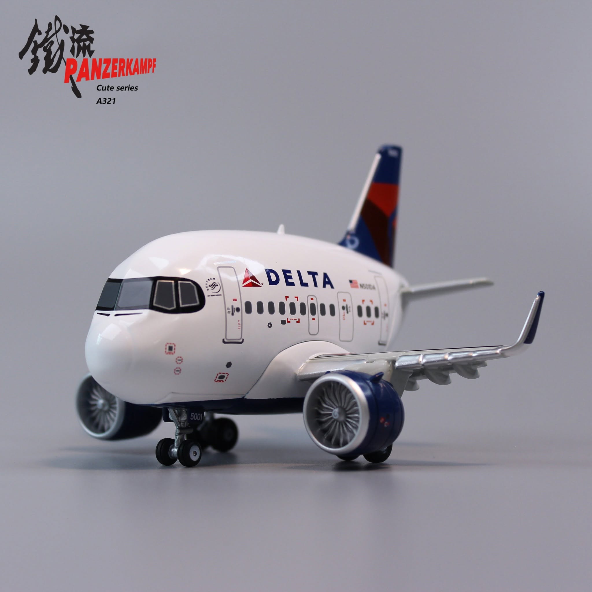 達美航空Delta Air Lines A321neo Q版合金模型70102PK