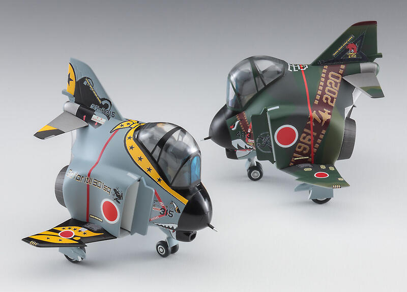 60519日本F-4幽靈301及501除役彩繪塑膠Q版模型(2架入)