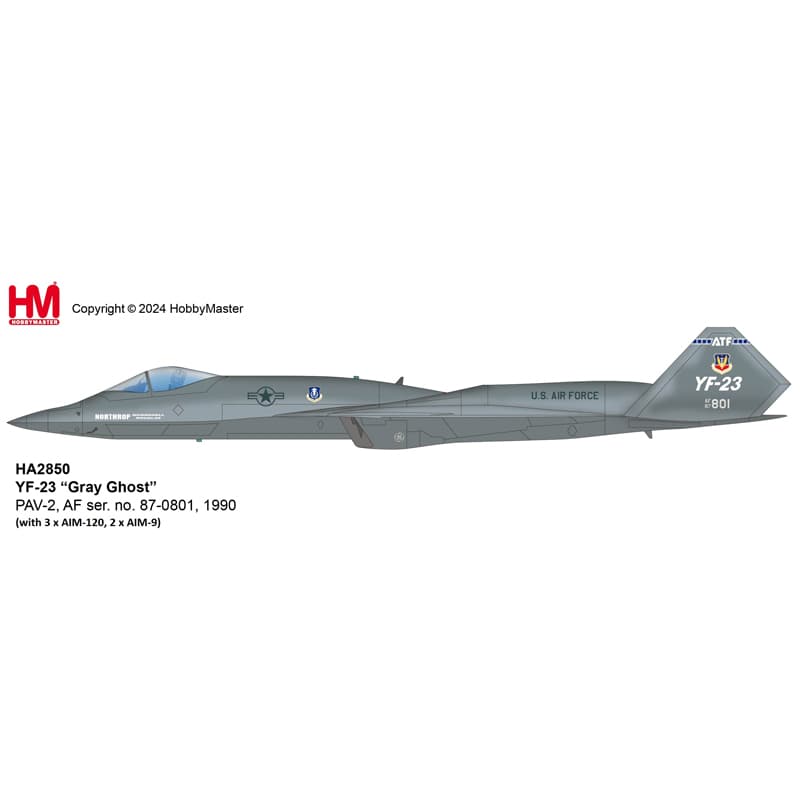HA2850美國YF-23 “Gray Ghost” 1/72合金成品模型HM