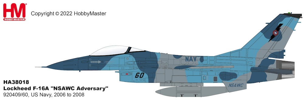 HA38018美國海軍F-16A “NSAWC Adversary” 合金模型