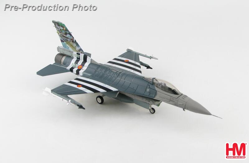 HA3879比利時空軍諾曼第75週年F-16AM彩繪紀念機1/72合金成品模型