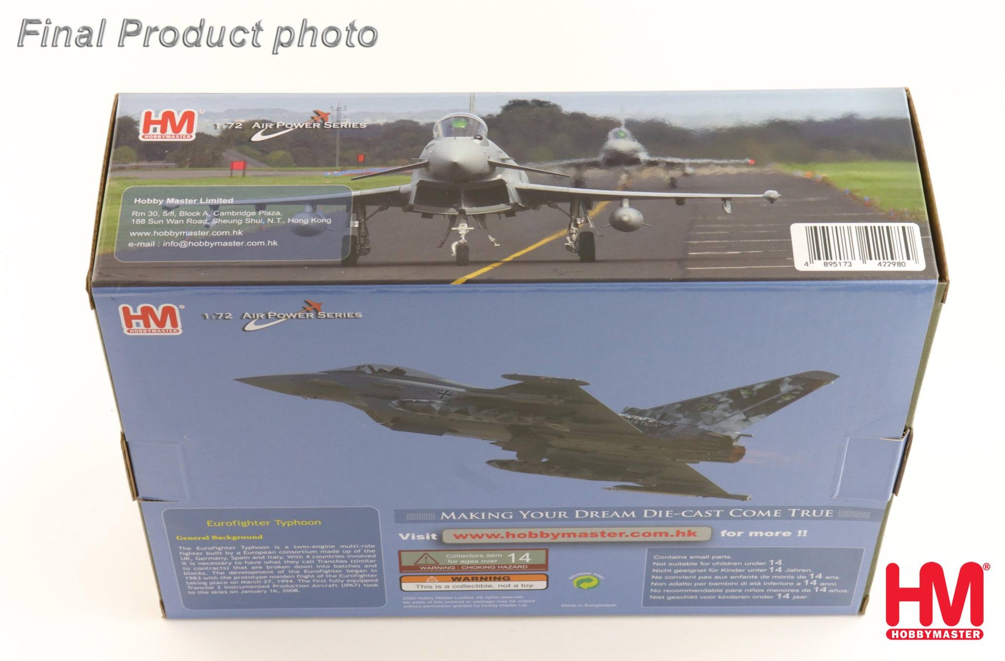 HA6629b英國皇家空軍Typhoon Display颱風式戰鬥機表演隊國旗彩繪合金模型1/72成品HM
