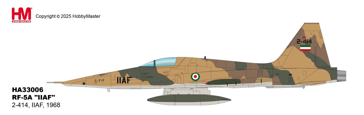 HA33006伊朗RF-5A自由戰士 偵察機IIAF編號2-414，1968年1/72合金成品模型HM