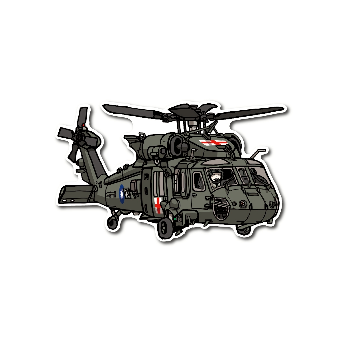 空軍海鷗救護隊UH-60黑鷹直升機(右向)
