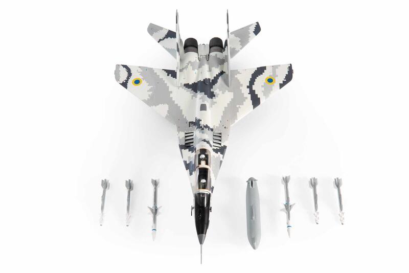 烏克蘭空軍MiG-29UB基輔幽靈AGM-88合金模型1/72成品JCW-72-MG29-014