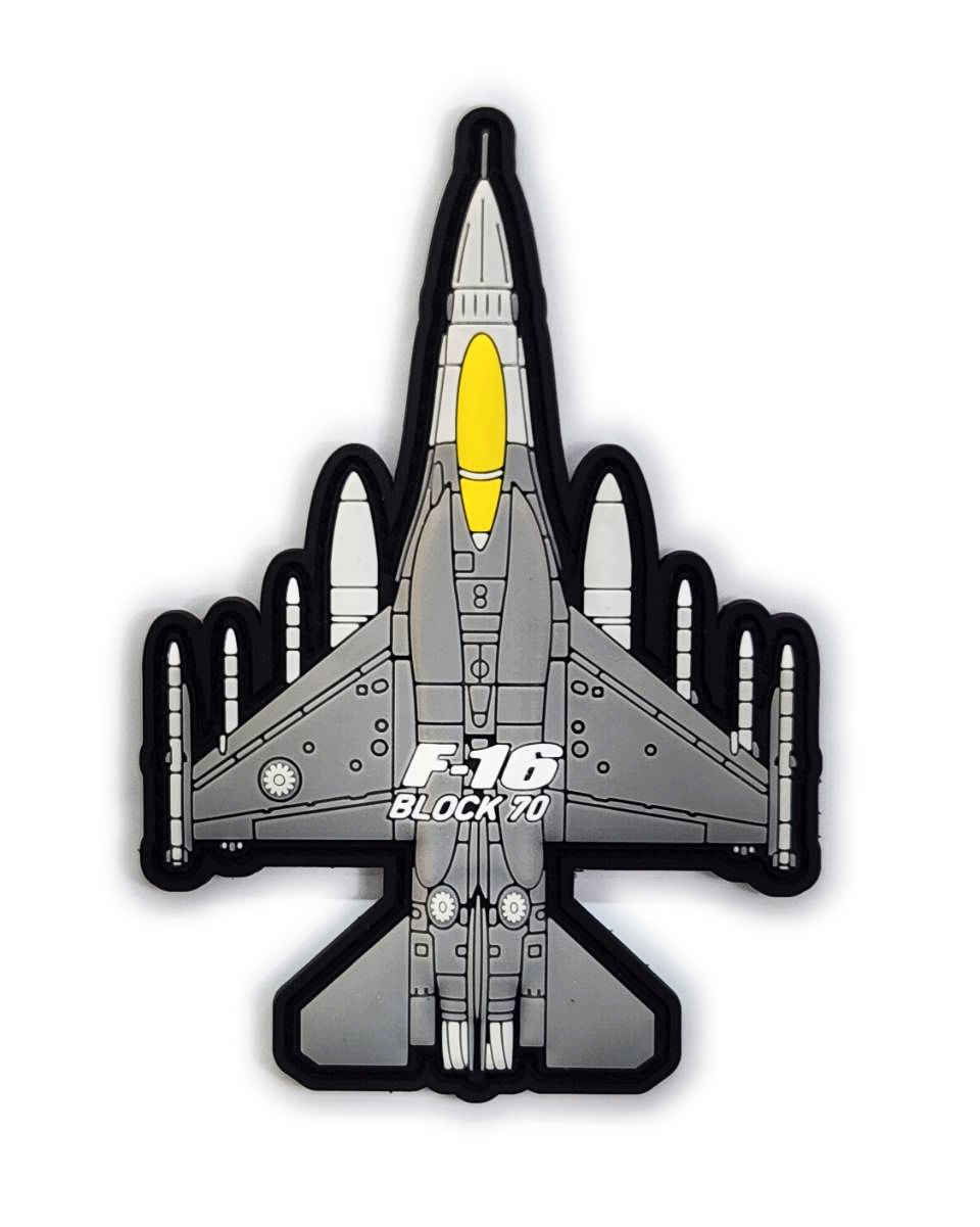 PVC0063空軍F-16C/D BLOCK 70軟膠PVC蓄光機種章(有魔鬼氈)