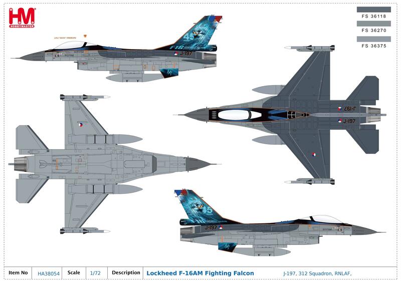 HA38054荷蘭F-16AM戰鬥機J-197,2024最後飛行紀念彩繪模型1/72成品HM