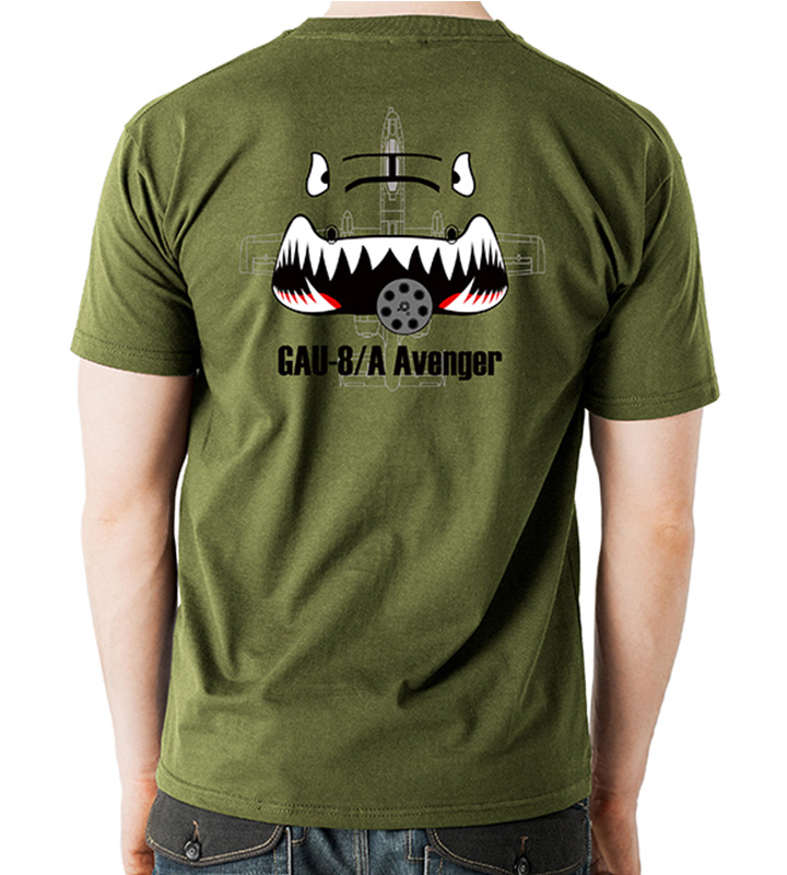 TS014  疣豬A-10攻擊機軍綠色棉T-SHIRT