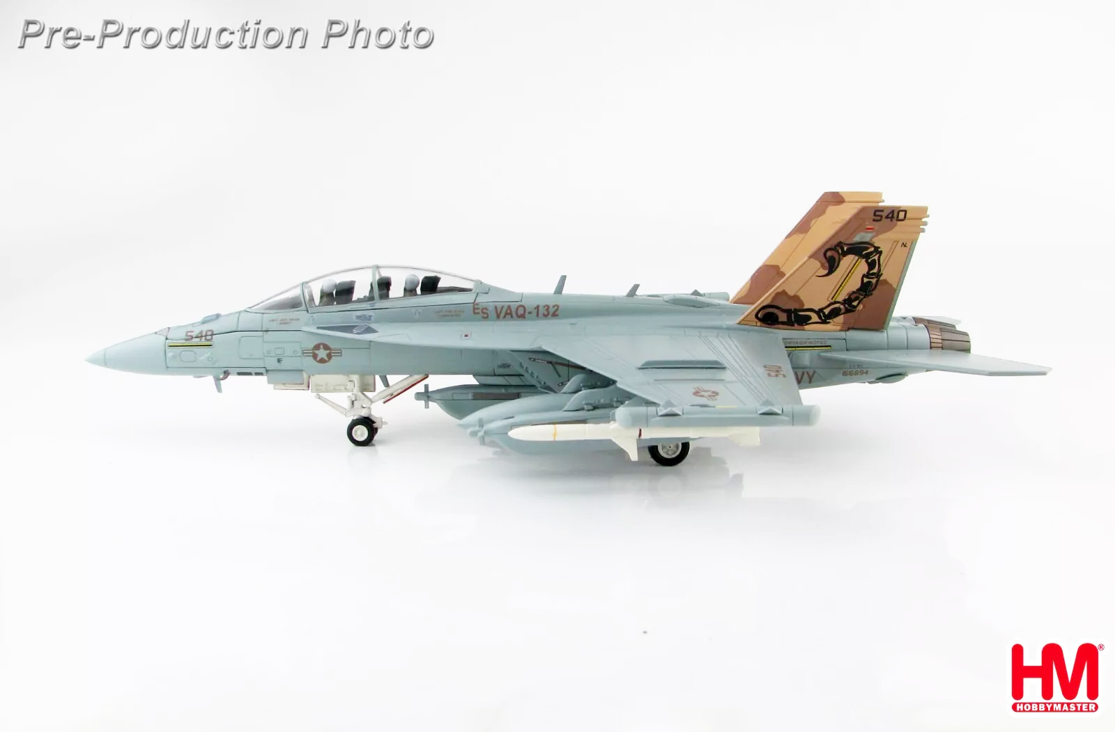 HA5151美國海軍EA-18G Growler 咆哮者VAQ-132毒蠍子中隊模型1/72成品HM