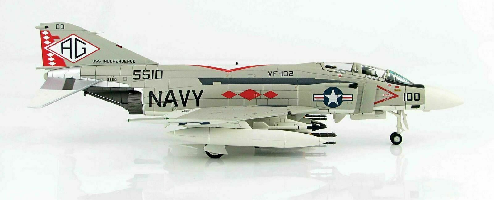 HA19006美軍VF-102鑽石蛇 F-4J 幽靈 II獨立號CV-6模型